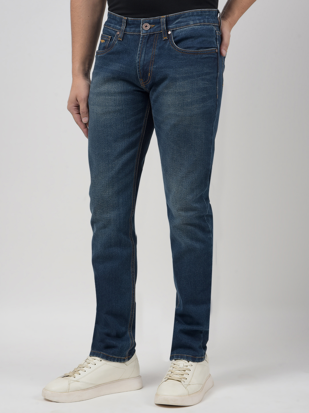 Numero Uno Men Solid Dark Blue Jeans